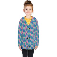 Geo Puzzle Kids  Double Breasted Button Coat