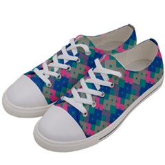 Geo Puzzle Women s Low Top Canvas Sneakers by tmsartbazaar