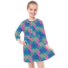 Geo Puzzle Kids  Quarter Sleeve Shirt Dress