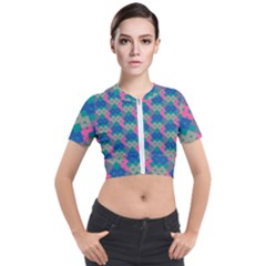 Geo Puzzle Short Sleeve Cropped Jacket