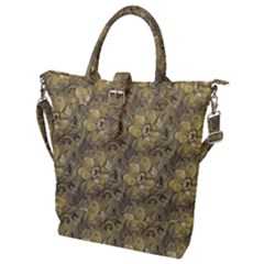 Retro Stlye Floral Decorative Print Pattern Buckle Top Tote Bag by dflcprintsclothing