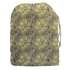 Retro Stlye Floral Decorative Print Pattern Drawstring Pouch (3xl) by dflcprintsclothing