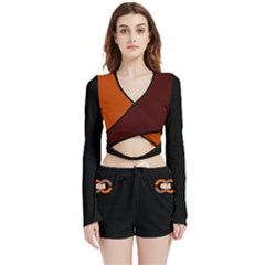 C04000 C04000 Velvet Wrap Crop Top