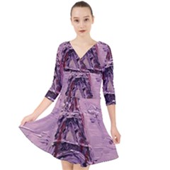 Ooh Lala  Quarter Sleeve Front Wrap Dress by arwwearableart