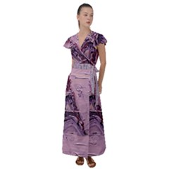 Ooh Lala  Flutter Sleeve Maxi Dress by arwwearableart