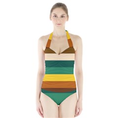 Retro 80s Halter Swimsuit by tmsartbazaar