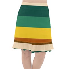 Retro 80s Fishtail Chiffon Skirt by tmsartbazaar