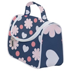 Flowers And Hearts  Satchel Handbag by MooMoosMumma