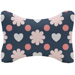 Flowers And Hearts  Seat Head Rest Cushion by MooMoosMumma
