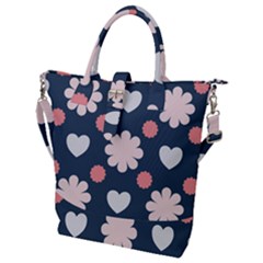 Flowers And Hearts  Buckle Top Tote Bag by MooMoosMumma