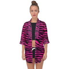 Pink Zebra Open Front Chiffon Kimono by Angelandspot