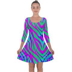 Wild And Crazy Zebra Quarter Sleeve Skater Dress by Angelandspot