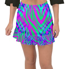 Wild And Crazy Zebra Fishtail Mini Chiffon Skirt by Angelandspot