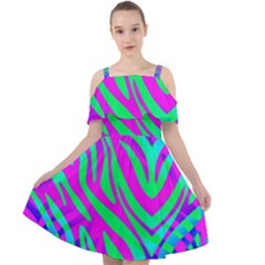 Wild And Crazy Zebra Cut Out Shoulders Chiffon Dress by Angelandspot