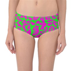 Neon Big Cat Mid-waist Bikini Bottoms