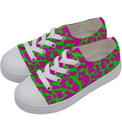 Neon Big Cat Kids  Low Top Canvas Sneakers by Angelandspot