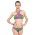 Neon Big Cat High Neck Bikini Set View1