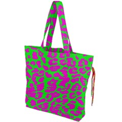 Neon Big Cat Drawstring Tote Bag by Angelandspot