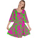 Neon Big Cat Velour Kimono Dress View1