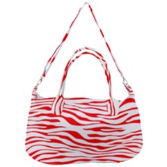 Red And White Zebra Removal Strap Handbag by Angelandspot