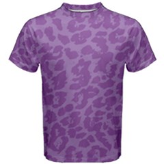 Purple Big Cat Pattern Men s Cotton Tee by Angelandspot