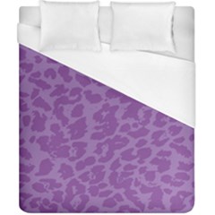 Purple Big Cat Pattern Duvet Cover (california King Size) by Angelandspot