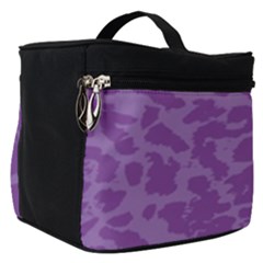 Purple Big Cat Pattern Make Up Travel Bag (small) by Angelandspot