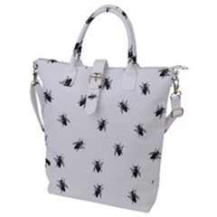 Housefly Drawing Motif Print Pattern Buckle Top Tote Bag by dflcprintsclothing