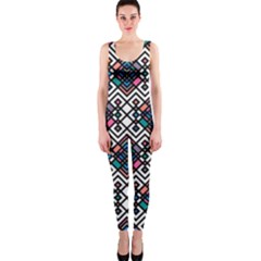 Boho Geometric One Piece Catsuit by tmsartbazaar