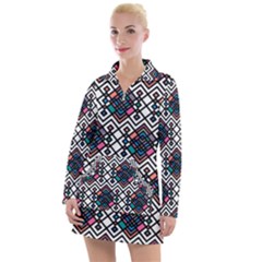 Boho Geometric Women s Long Sleeve Casual Dress