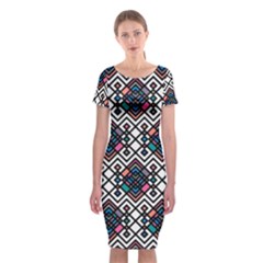 Boho Geometric Classic Short Sleeve Midi Dress