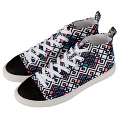 Boho Geometric Men s Mid-top Canvas Sneakers