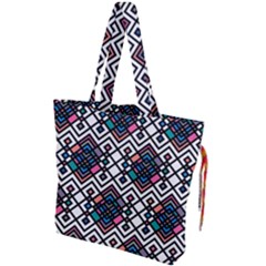Boho Geometric Drawstring Tote Bag
