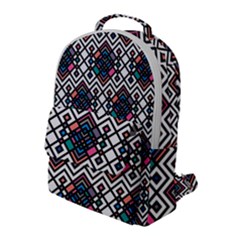 Boho Geometric Flap Pocket Backpack (large) by tmsartbazaar