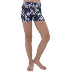 Boho Geometric Kids  Lightweight Velour Yoga Shorts