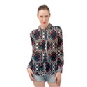 Boho Geometric Long Sleeve Chiffon Shirt View1