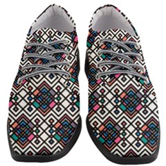 Boho Geometric Women Heeled Oxford Shoes by tmsartbazaar