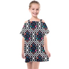 Boho Geometric Kids  One Piece Chiffon Dress