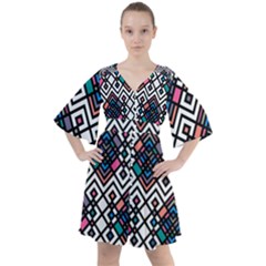 Boho Geometric Boho Button Up Dress