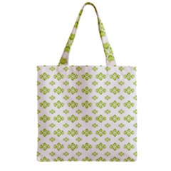 Bright Leaves Motif Print Pattern Design Zipper Grocery Tote Bag by dflcprintsclothing