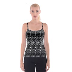 Ethnic Black And White Geometric Print Spaghetti Strap Top