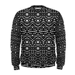 Ethnic Black And White Geometric Print Men s Sweatshirt