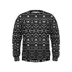 Ethnic Black And White Geometric Print Kids  Sweatshirt