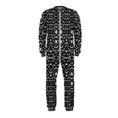 Ethnic Black And White Geometric Print OnePiece Jumpsuit (Kids)