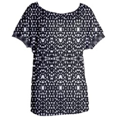 Ethnic Black And White Geometric Print Women s Oversized Tee