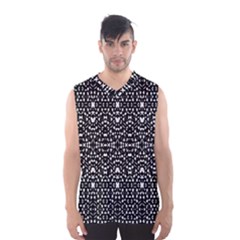 Ethnic Black And White Geometric Print Men s Basketball Tank Top