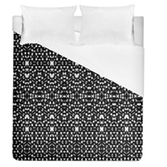 Ethnic Black And White Geometric Print Duvet Cover (Queen Size)