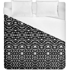 Ethnic Black And White Geometric Print Duvet Cover (king Size) by dflcprintsclothing