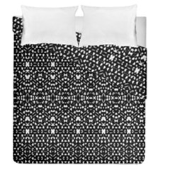 Ethnic Black And White Geometric Print Duvet Cover Double Side (Queen Size)