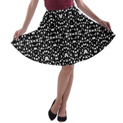 Ethnic Black And White Geometric Print A-line Skater Skirt